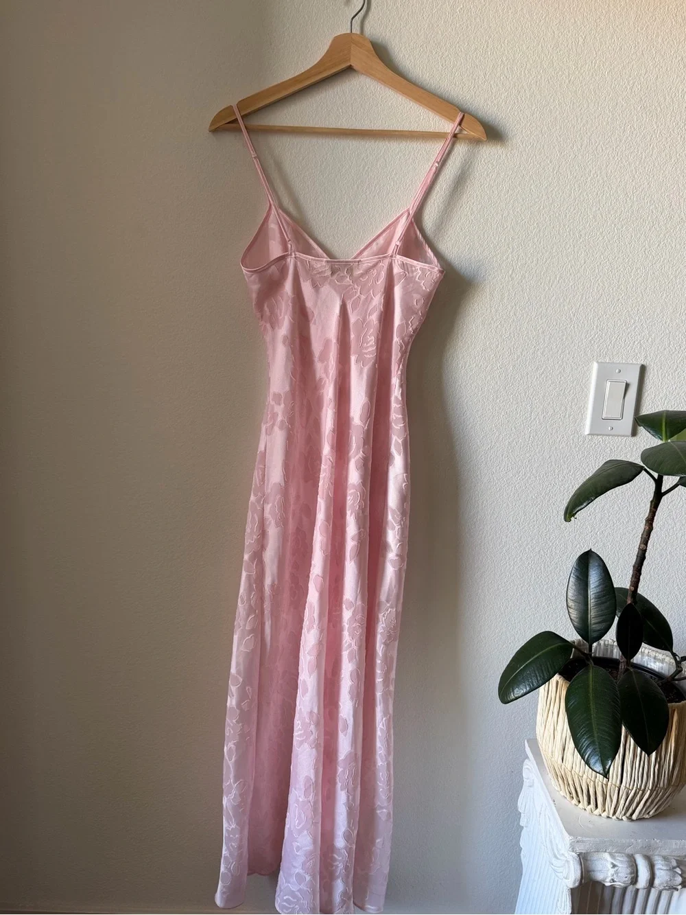 Victoria Secret vintage Sheer Floral Lace Slip Dress - Light Pink